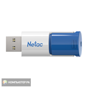 Флеш Диск Netac 128Gb U182 NT03U182N-128G-30BL USB3.0 синий/белый